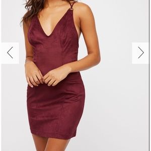Free People “Running Wild“ dress in wine color